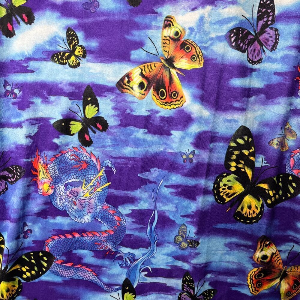 VNTG No Boundaries Clouds Butterflies Dragons Column Dress y2k 90s Junior sz M - Picture 5 of 8